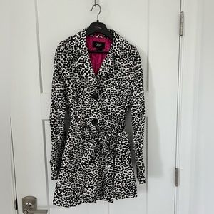Luii Black and White Leopard Print Coat